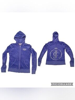 Vintage Juicy Couture  Velour Hooded Zip Jacket Y2K